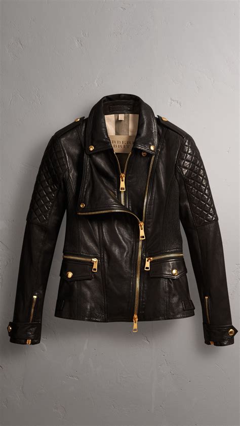 burberry quilted detail lambskin biker jacket|burberry jackets for women.